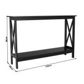 Consola mdf negru Apolos 120x30x80 cm 