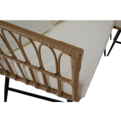 Set mobilier gradina ratan sintetic natur bej negru Araly 180x65x77/78 cm, 90x42x38 cm