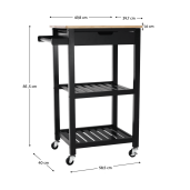 Carucior servire natur negru Arete 58.5x40x85.5 cm 