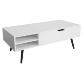 Masa MDF alba neagra Aralyn 110x50x40 cm