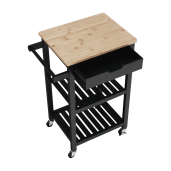 Carucior servire natur negru Arete 58.5x40x85.5 cm 