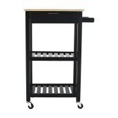 Carucior servire natur negru Arete 58.5x40x85.5 cm 