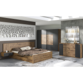Noptiera PAL stejar ribeck grafit inchis Armeny 60x38x74 cm