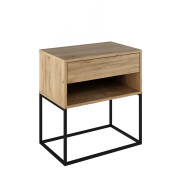 Noptiera DTD stejar artisan metal negru Arti 60x38,4x65 cm