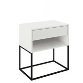 Noptiera DTD alb metal negru Arti 60x38,4x65 cm