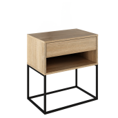 Noptiera DTD stejar sonoma metal negru Arti 60x38,4x65 cm