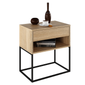 Noptiera DTD stejar sonoma metal negru Arti 60x38,4x65 cm