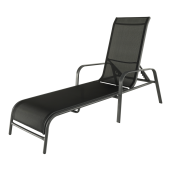 Sezlong de gradina reglabil negru gri Atreo 64x161x100 cm 