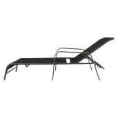 Sezlong de gradina reglabil negru gri Atreo 64x161x100 cm 