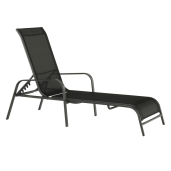 Sezlong de gradina reglabil negru gri Atreo 64x161x100 cm 