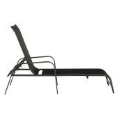 Sezlong de gradina reglabil negru gri Atreo 64x161x100 cm 