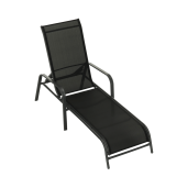 Sezlong de gradina reglabil negru gri Atreo 64x161x100 cm 