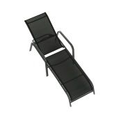 Sezlong de gradina reglabil negru gri Atreo 64x161x100 cm 