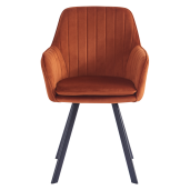 Fotoliu de design catifea teracota metal negru Auril 57x56x87.5 cm