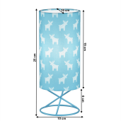 Veioza abajur metal textil albastru Avam 10x10x25 cm