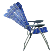 Scaun de gradina pozitionabil, albastru/gri, Avelar 58x69/103x82/109 cm