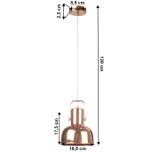 Lustra stil retro metal roz auriu Avier 16.5x16.5x120 cm 