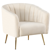 Fotoliu de design bej crom auriu Bagy 78x78x78 cm