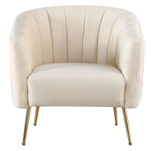 Fotoliu de design bej crom auriu Bagy 78x78x78 cm