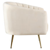 Fotoliu de design bej crom auriu Bagy 78x78x78 cm