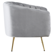 Fotoliu de design gri crom auriu Bagy 78x78x78 cm
