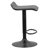 Scaun bar metal piele ecologica neagra Baili 38x39x64-84,5 cm