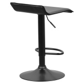 Scaun bar metal piele ecologica neagra Baili 38x39x64-84,5 cm