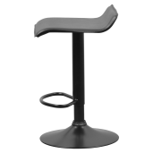 Scaun bar metal piele ecologica neagra Baili 38x39x64-84,5 cm