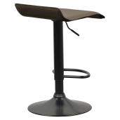 Scaun bar metal negru piele ecologica maro taupe Baili 38x39x64-84,5 cm