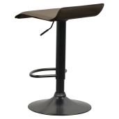 Scaun bar metal negru piele ecologica maro taupe Baili 38x39x64-84,5 cm