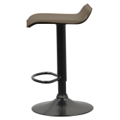 Scaun bar metal negru piele ecologica maro taupe Baili 38x39x64-84,5 cm