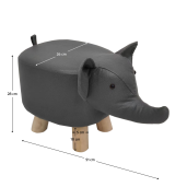 Taburet in forma de Elefant gri natur Balbo 51x26x28 cm 