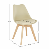 Scaun cappuccino vanilie fag Bali 48x54x80 cm