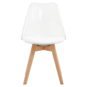 Scaun transparent acril piele ecologică lemn fag Bali 48x54x80 cm