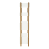 Raft 4 polite mdf alb si bambus natur Baltika 60x25x114 cm