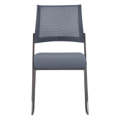 Scaun stivuibil gri negru Baris 45x64x82 cm