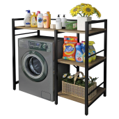 Raft deasupra masinii de spalat stejar negru Barnet 100x60x111.5 cm