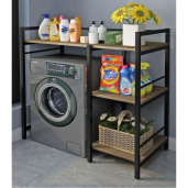 Raft deasupra masinii de spalat stejar negru Barnet 100x60x111.5 cm