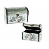 Set 2 cufere decor Craciun lemn 30x20.5x19 cm, 24x15.5x16 cm