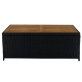 Cutie/banca de depozitare pentru gradina, negru/natural/crem, Bemus 120x50x50 cm