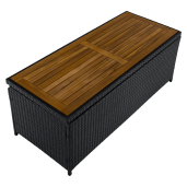 Cutie/banca de depozitare pentru gradina, negru/natural/crem, Bemus 120x50x50 cm