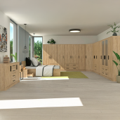 Noptiera DTD laminat stejar artisan Doli 40x40x40 cm