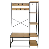 Cuier metal negru MDF stejar Berdy 110x40x180 cm