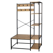 Cuier metal negru MDF stejar Berdy 110x40x180 cm