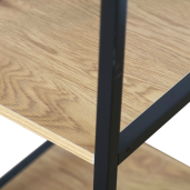 Cuier metal negru MDF stejar Berdy 110x40x180 cm