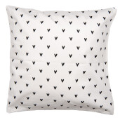 Fata perna decorativa textil alb negru Inimioara 45x45 cm