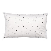 Fata perna decorativa textil alb negru Inimioara 30x50 cm