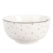 Bol portelan alb negru gri Ø 14x7 cm / 500 ml