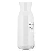 Carafa sticla transparenta neagra Smile Ø 9x25 cm / 1000 ml
