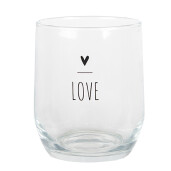 Set 6 pahare sticla transparenta neagra Love Ø 8x9 cm / 300 ml